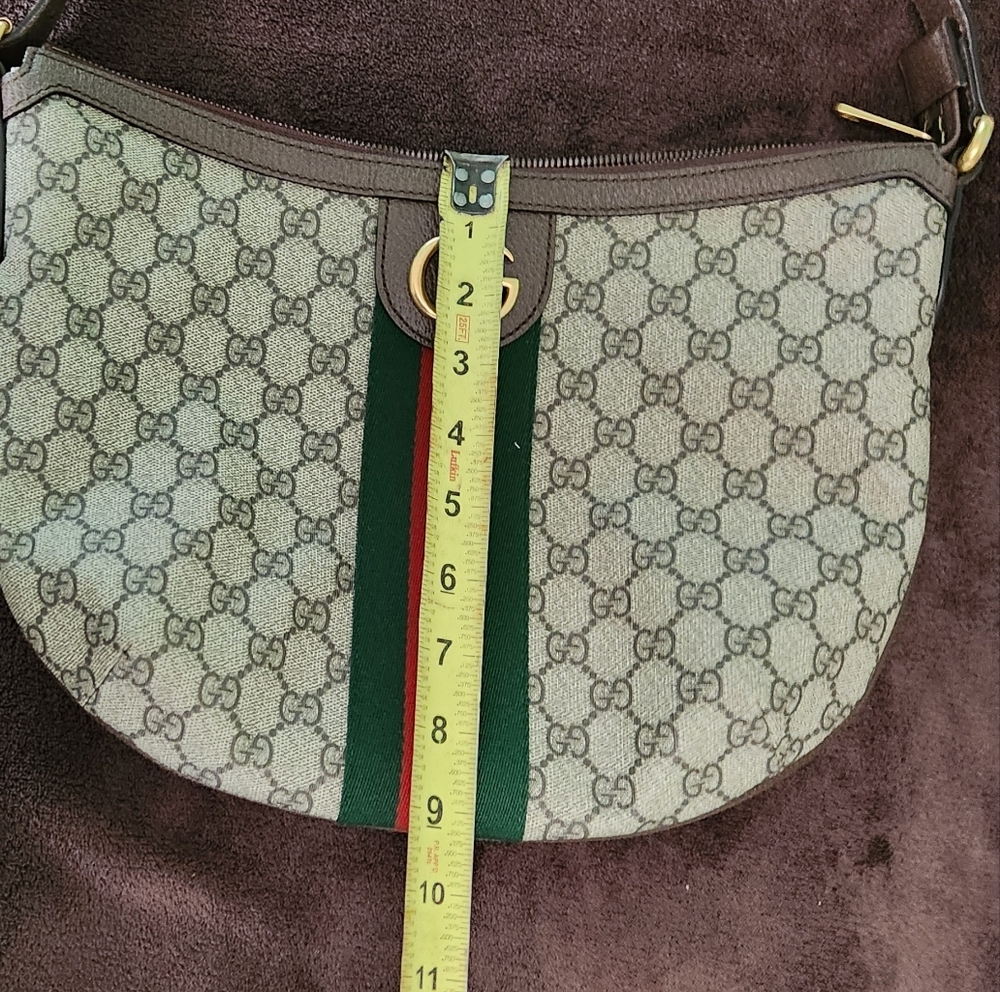 Gucci Ophidia GG Patterned Bag W/Red & Green Stripe 13X9 - Picture 14 of 16